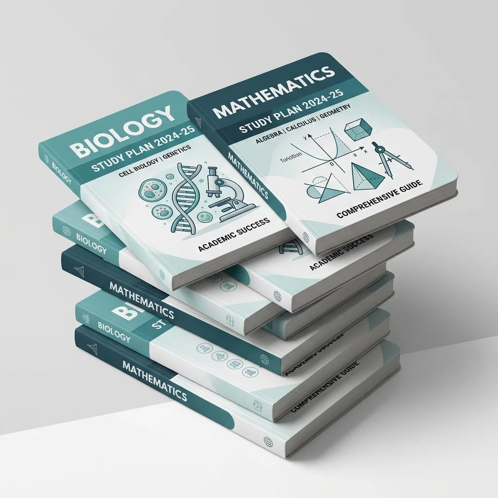 Stack of FuKazee Biology and Mathematics study plan booklets