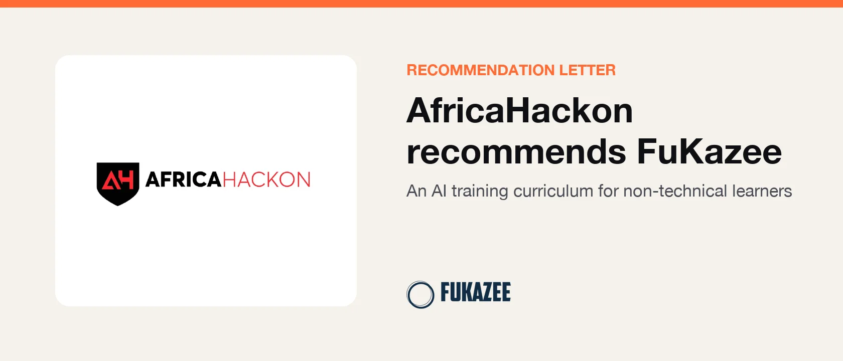 AfricaHackon logo beside the words AfricaHackon recommends FuKazee